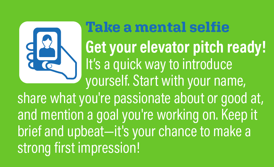 Get your elevator pitch ready!