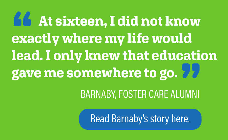 Quote from foster care youth about the importance of education
